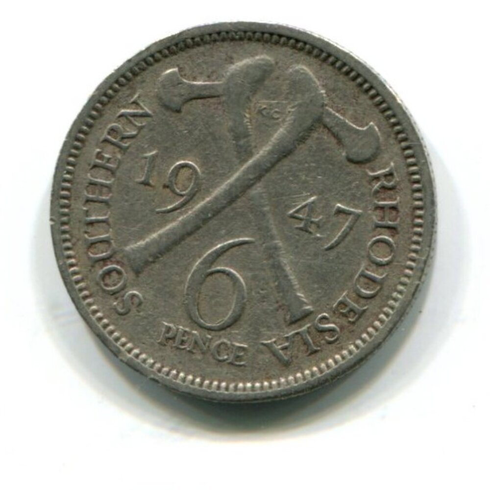 1947 Southern Rhodesia 6p Coin (b683-13)